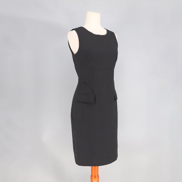 NWT CALVIN KLEIN Textured Knit Sleeveless Sheath Dress Cotton Black Size 6 - Picture 2 of 8